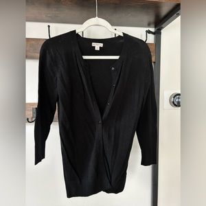 Women Merona 3/4 Sleeve Button Up Black Cardigan XS